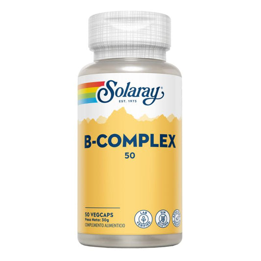 B Complex 50 Solaray 50 VegCaps. Glutenvrij. Geschikt voor veganisten