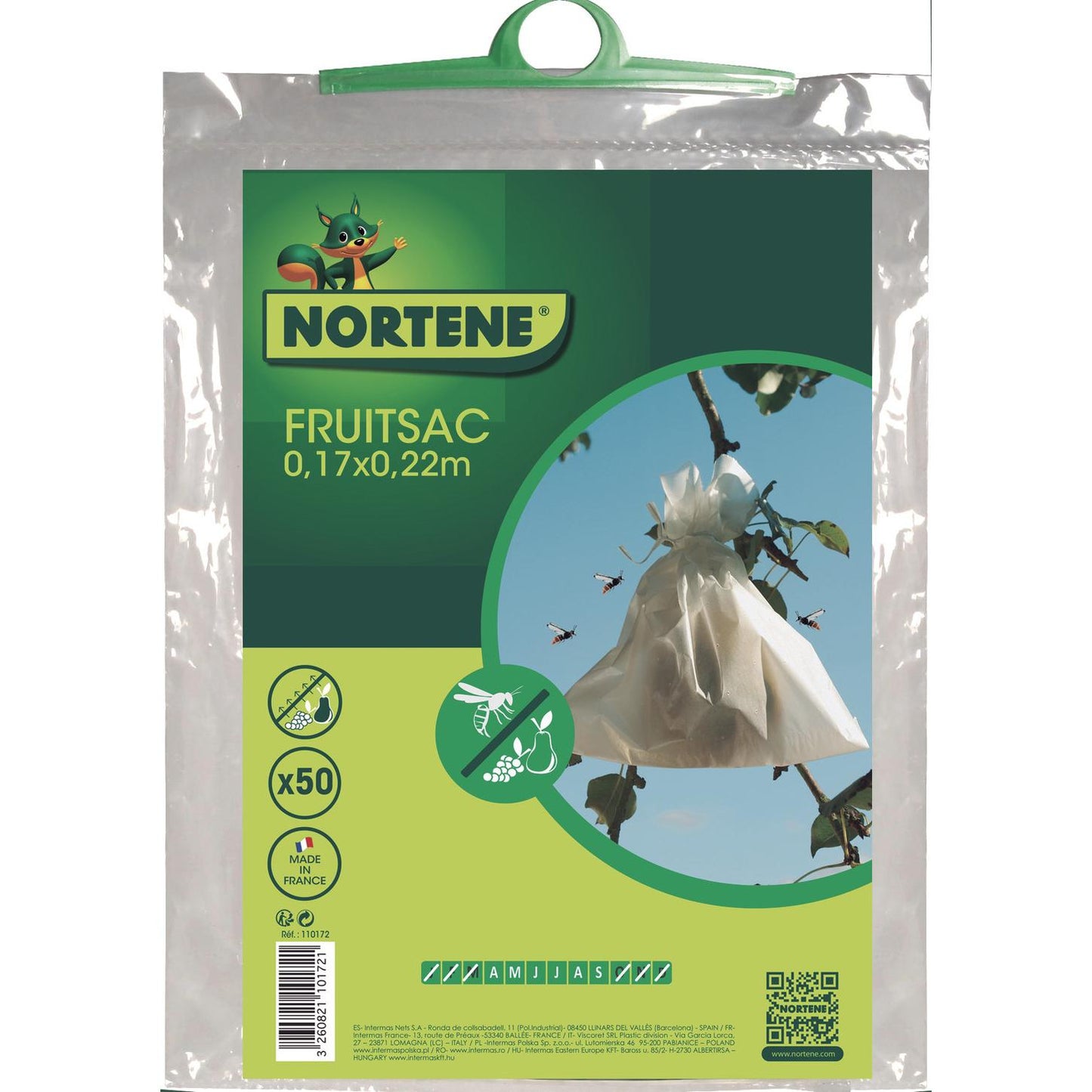 Fruitsac Nortene protective fruit covers, 50 units, 20 x 30 cm.