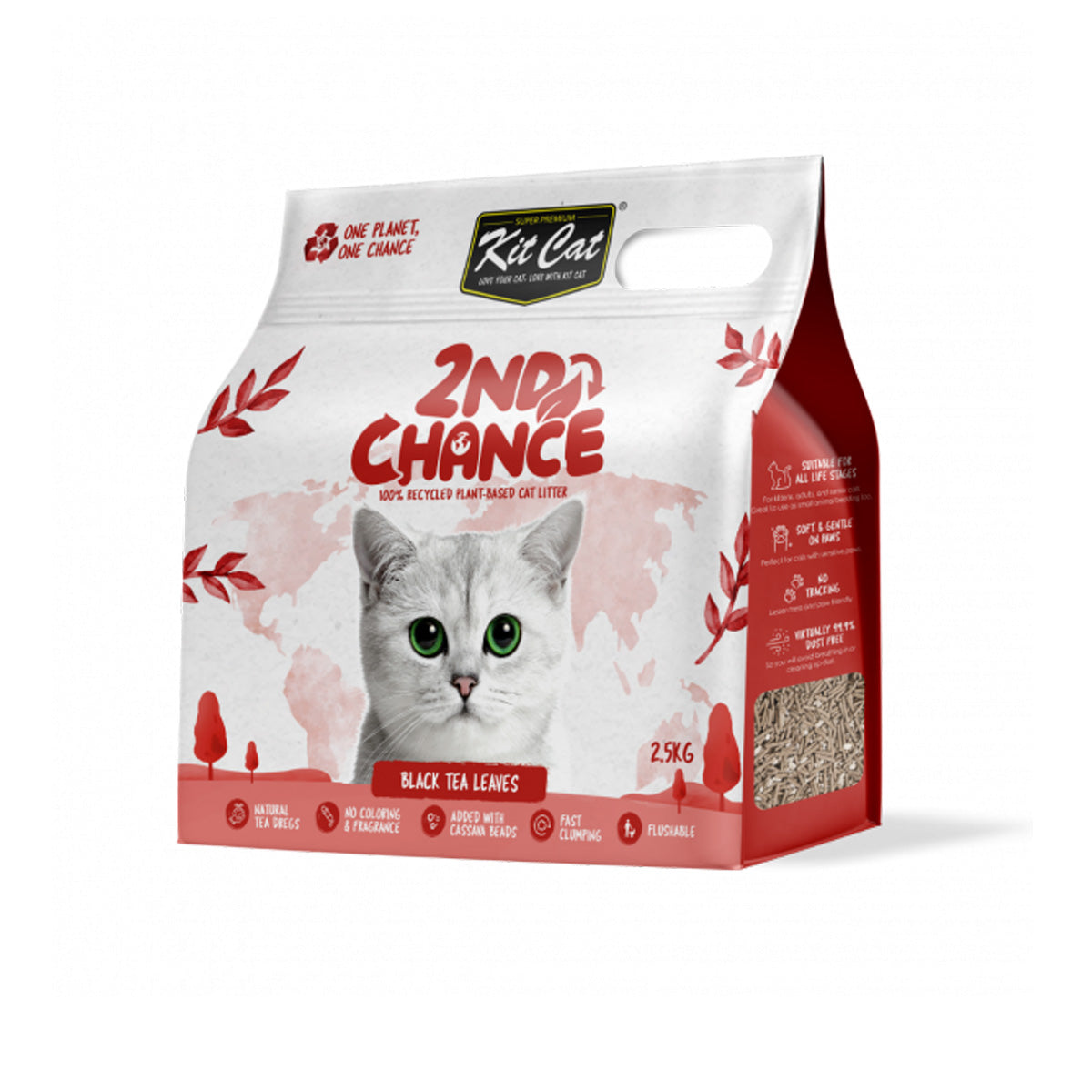 Zestaw Cat Arena Eco 2nd Chance - Black Tea 2,5 kg Liście czarnej herbaty, grochu i manioku