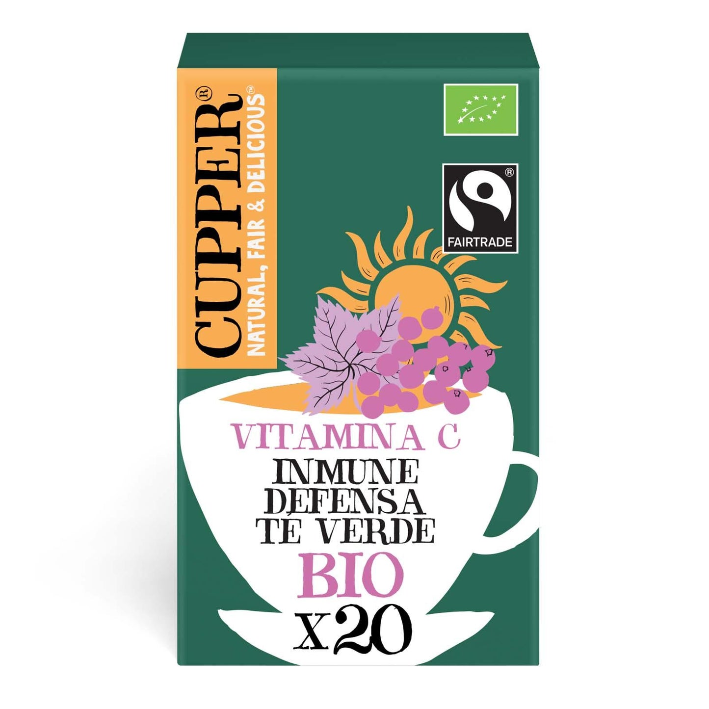 Cupper Organic Immune Green Tea, 20 tea bags