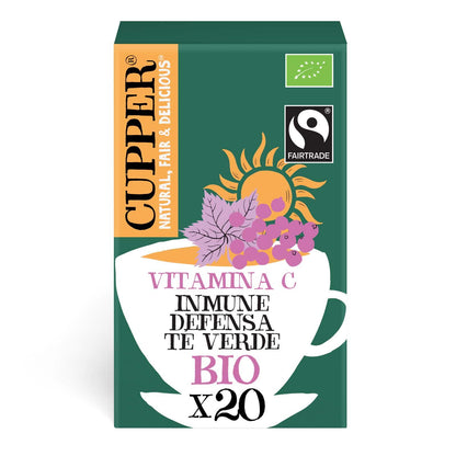 Cupper Organic Immune Green Tea, 20 tea bags