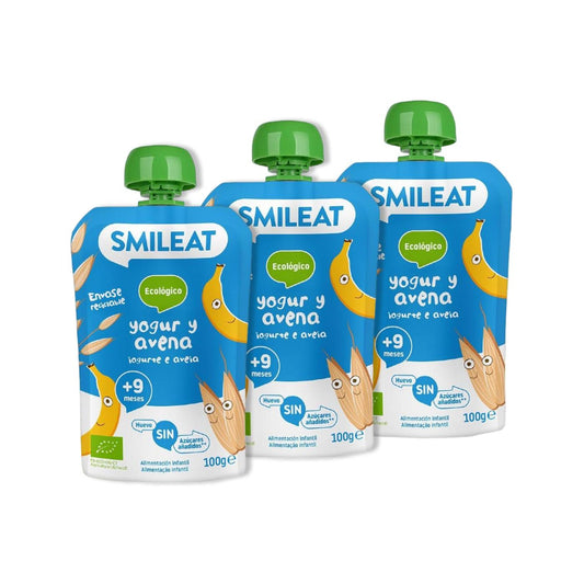 Zestaw 3x saszetki jogurtowo-owsiane ECO Smileat, 100 g