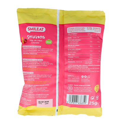Smilitos Gusanitos alla fragola e banana ECO Smileat 25 g