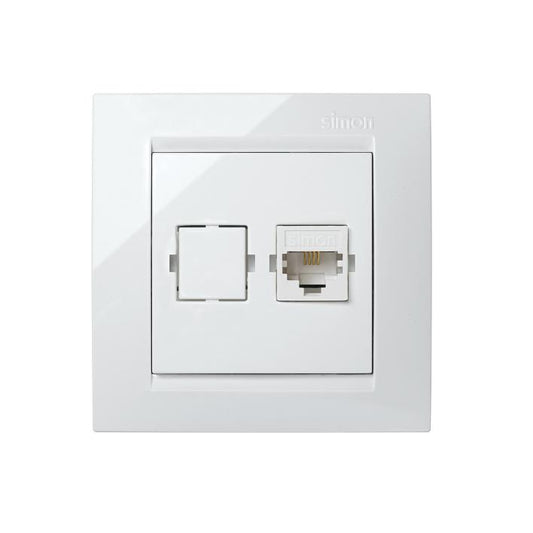 Simon 15 telefonuttag Vit