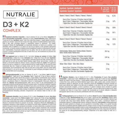 Nutralie Witamina D3+K2 Complex 10000 UI + Witamina C 60 kapsułek