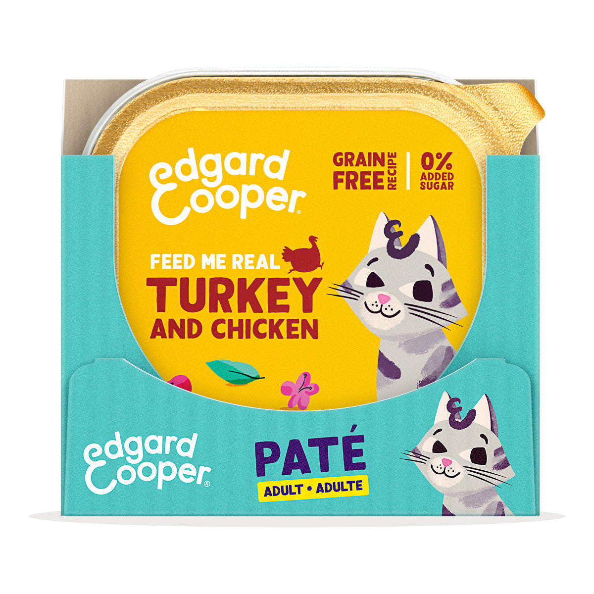 Edgard & Cooper Turkey and Chicken Pâté Wet Cat Food Tub 85g