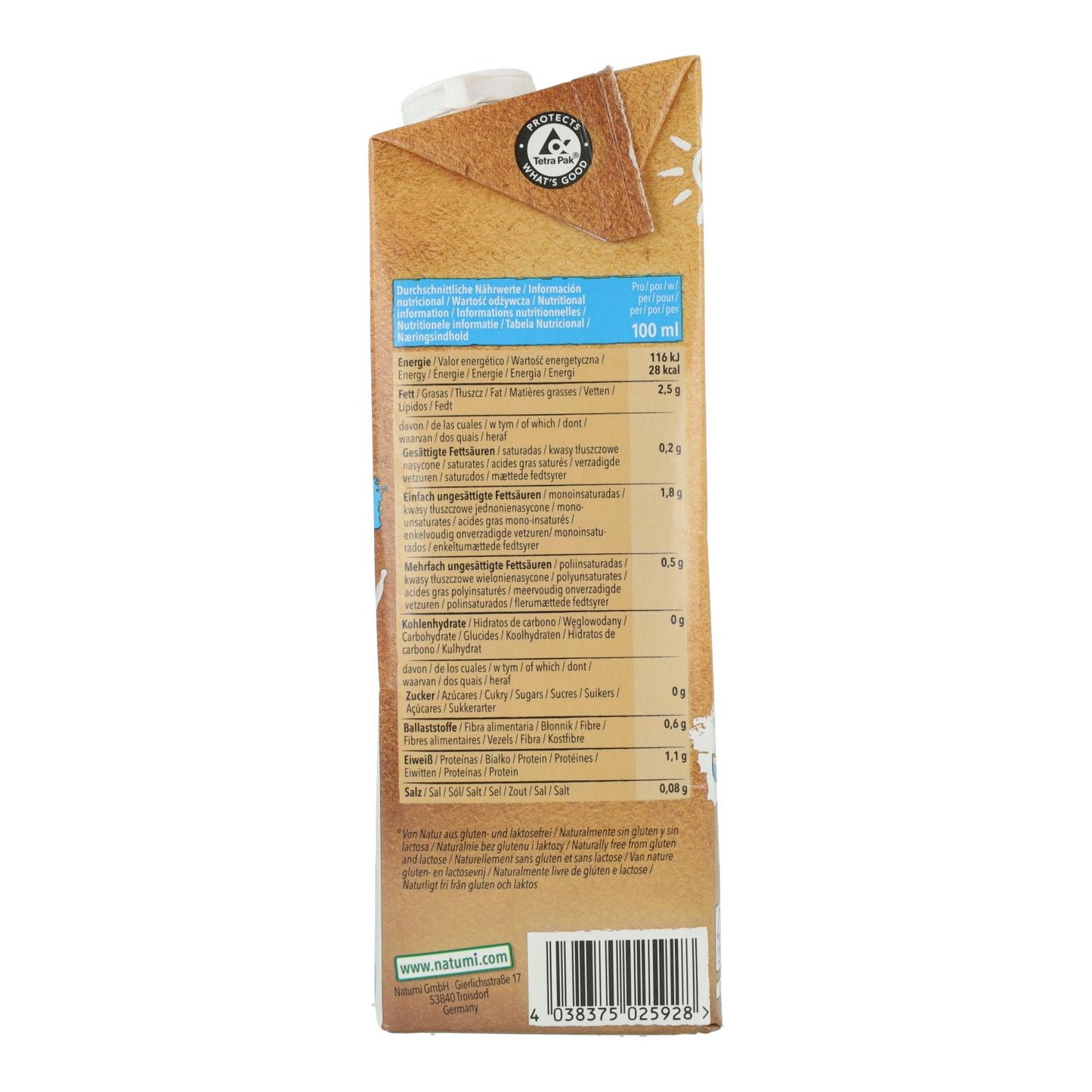 Bevanda alle mandorle senza zucchero Bio Natumi 1 L