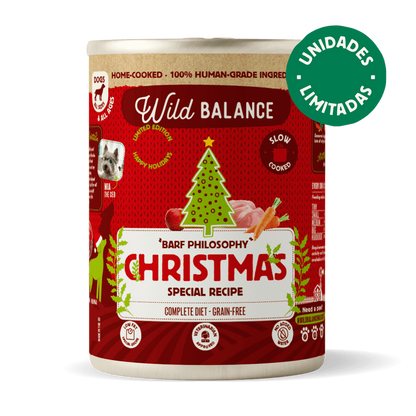 Barattolo Ricetta di Natale BARF cervo e coniglio per cani Wild Balance 400 g