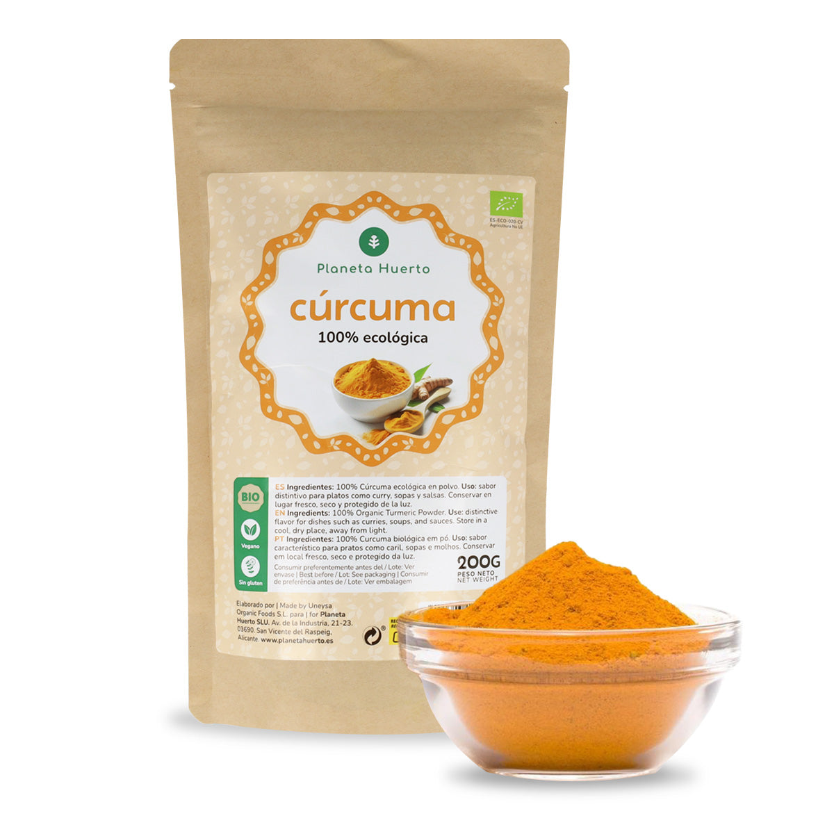 Pack 2x poudre de curcuma ECO Planeta Huerto 200 g