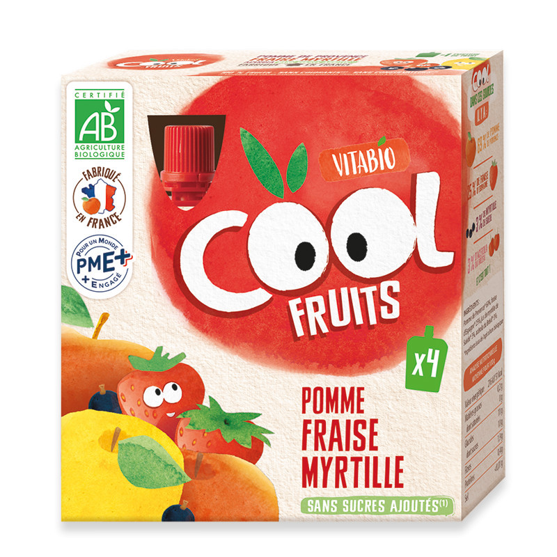 12er-Pack Cool Fruits Apfel Erdbeere Heidelbeere 12x90g VITABIO