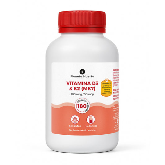 Vitamin D3 & K2 Mk7 Planeta Huerto 180 Capsules