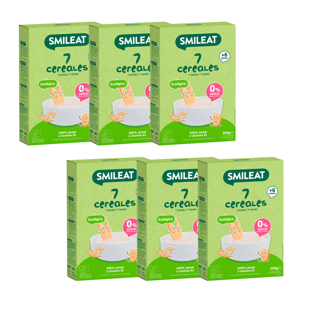 6-pack 7-kornsgröt Eco Smileat 200 g