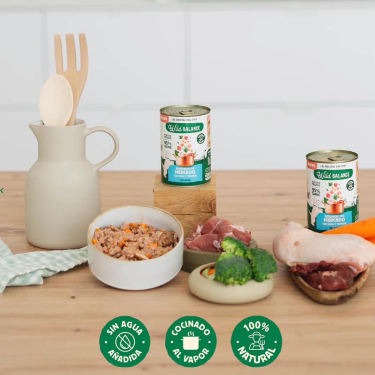 Lattina intera Stufato di mercato con tacchino e manzo per cani Wild Balance 400 g