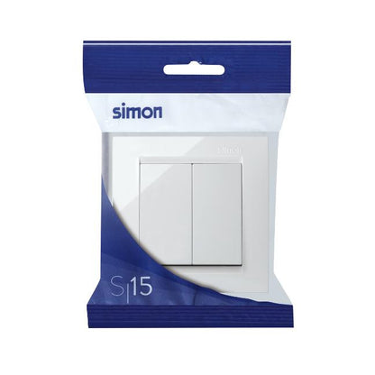 Simon 15 doppio interruttore bianco