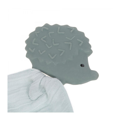 Grey hedgehog teether muslin cloth Lässig