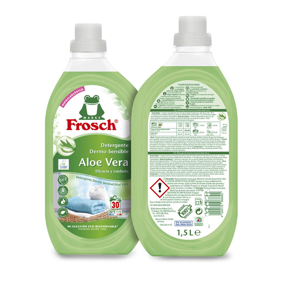 Lessive à l'aloe vera, Frosch, 1500 ml