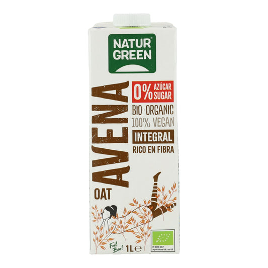 NaturGreen Organic Wholemeal Oat Drink 0% Sugar 1 L
