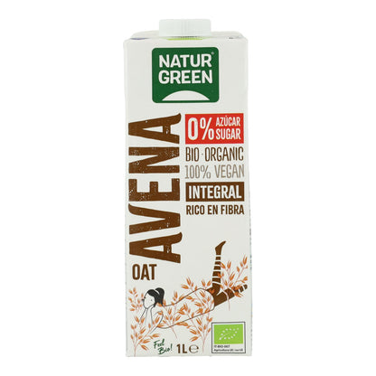 Pakket 6 stuks Biologische NaturGreen volkoren haverdrank 0% suikers 1 l