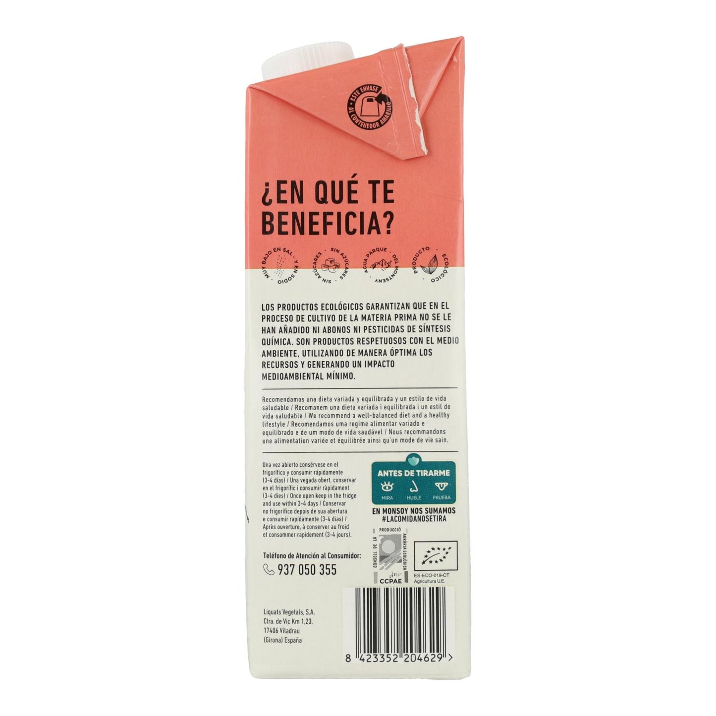 Monsoy Organic Oat Drink 0% Sugar 1 L