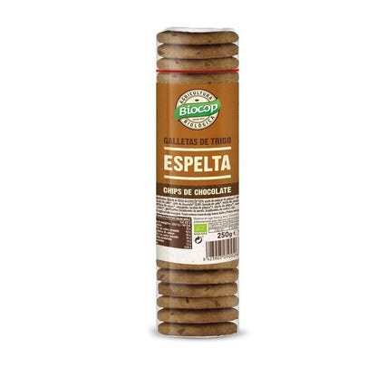 Pack 8x Biscuits à l'épeautre et aux pépites de chocolat Bio Biocop 250 g
