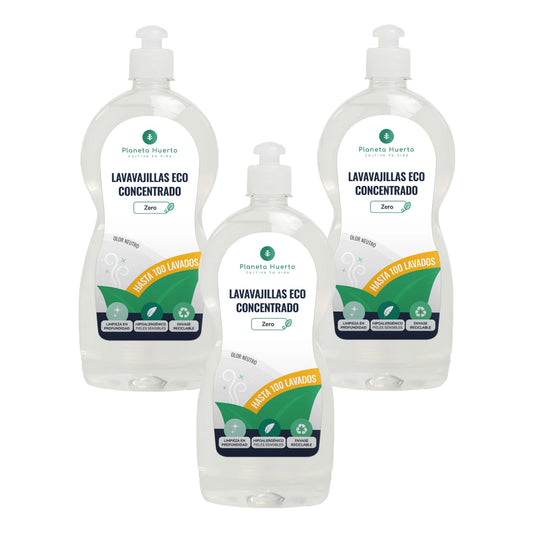 Förpackning 3xDiskmaskinshandbok allergivänlig doftfri ECO Planet Garden 750 ml
