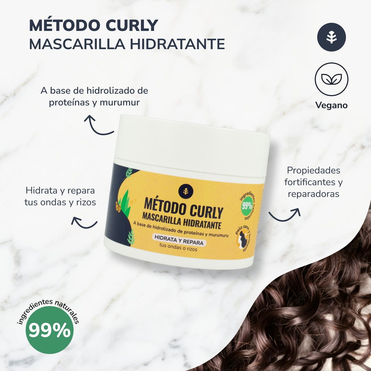 Curly Method Pack: shampoo, mask and leave in Planeta Huerto