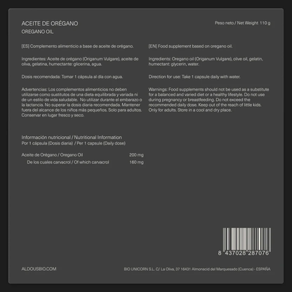 Oreganoöl 200 mg, 160 mg Carvacrol Aldous Bio 200 Perlen