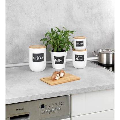 Burk med lock och skrivfält Waia 0,8 l