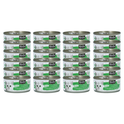 Zestaw 24x Kit Cat Puszka Gravy - Kurczak i jajko przepiórcze 70 g Mokra karma dla kotów w sosie