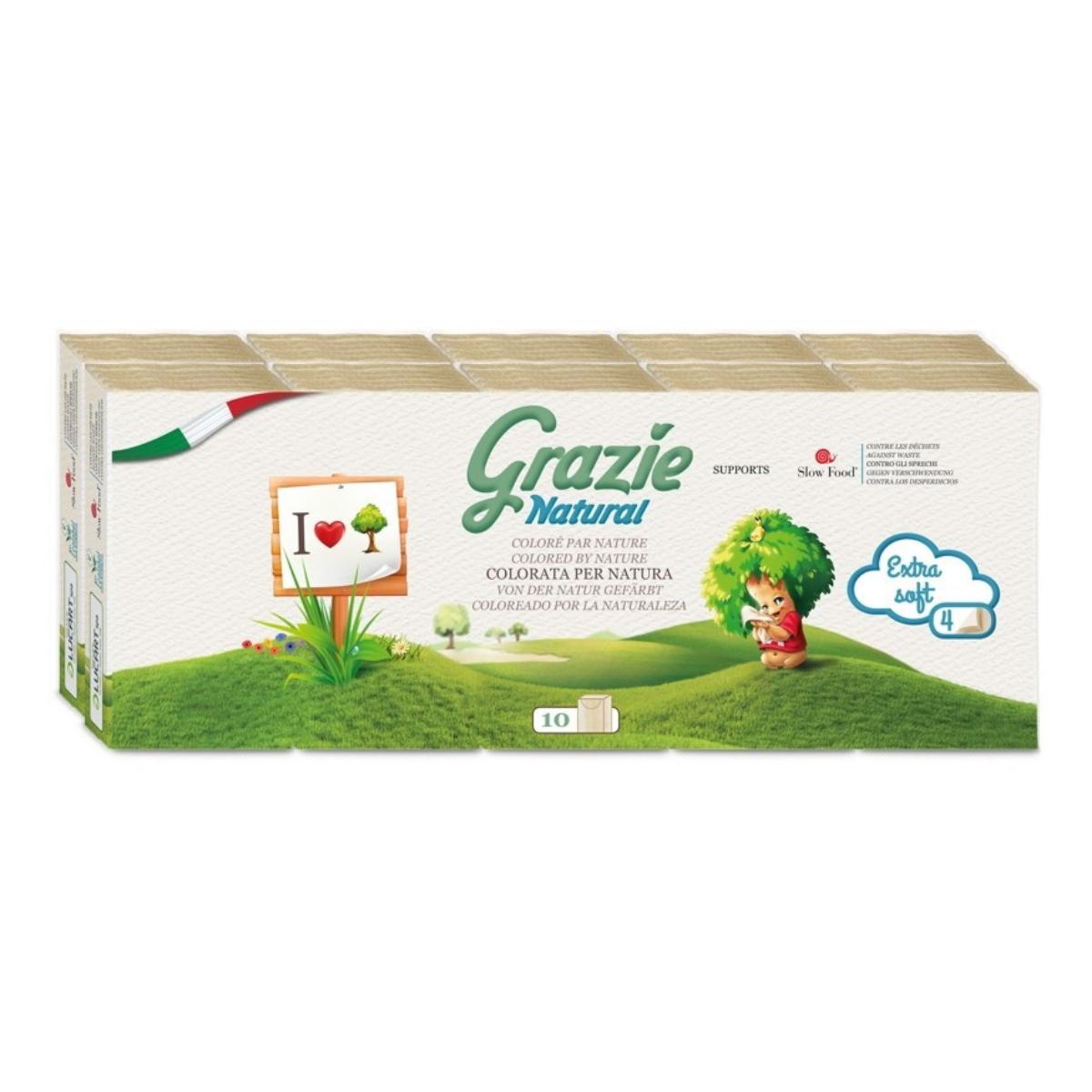 Fazzoletti da taschino Grazie Natural 10 unità
