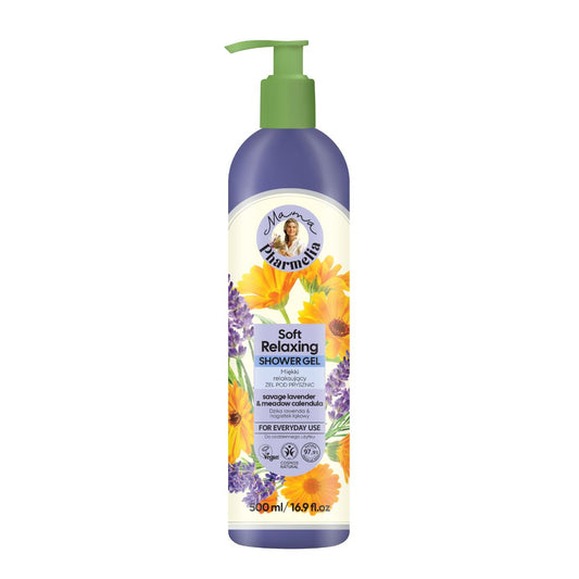 Relaxing Shower Gel with Wild Lavender and Meadow Calendula, Mama Pharmelia, 500 ml