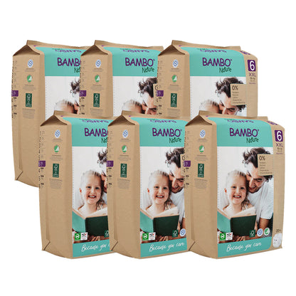 Couches pour bébé Bambo Nature taille 6-16+ kg (pack de 6 x 20 unités)