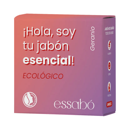 Savon solide écologique essentiel au géranium ESSABÓ 120 g