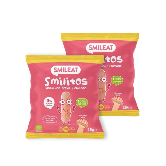 Zestaw 2x Smilitos Gusanitos truskawkowe i bananowe ECO Smileat 25 g