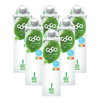 Pack of 6 Dr. Martins Natural Coconut Water 1 L