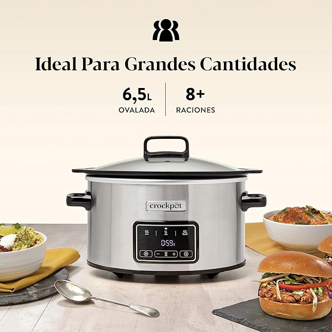 Crockpot Pentola elettrica digitale a cottura lenta Sizzle & Stew 6,5 L CSC112X (ricondizionata)