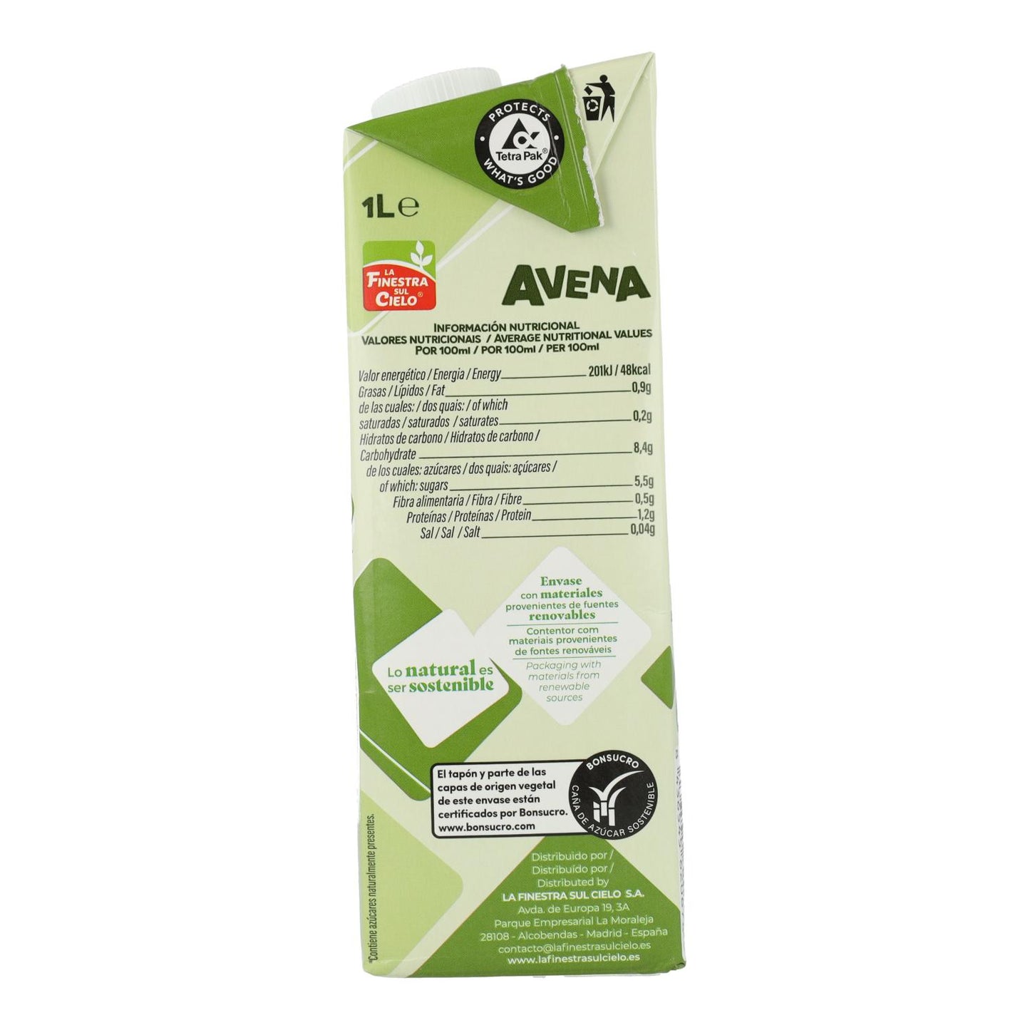 Confezione da 6 bevande all'avena La Finestra Sul Cielo 1 L