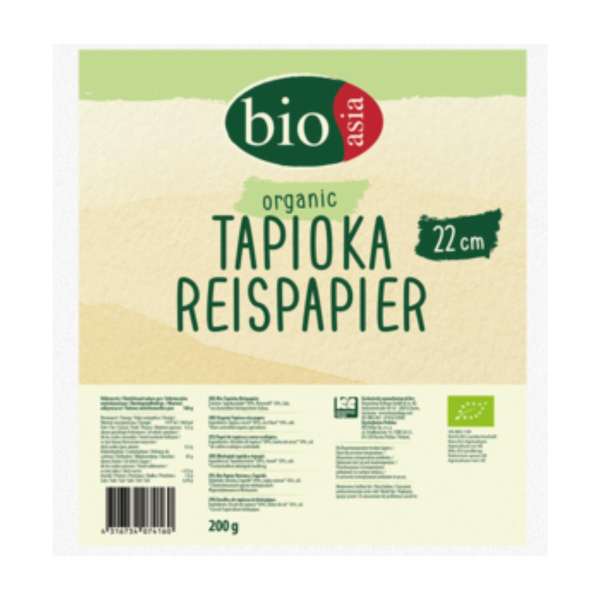 Papel de arroz orgánico, 22 cm Bioasia 200g