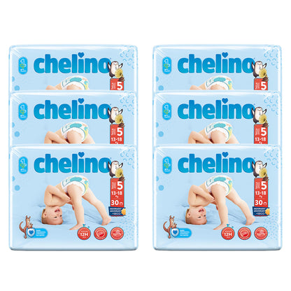 Pack 6 x Couches T5 Pasitos (13-18 kg) 30 unités, Chelino