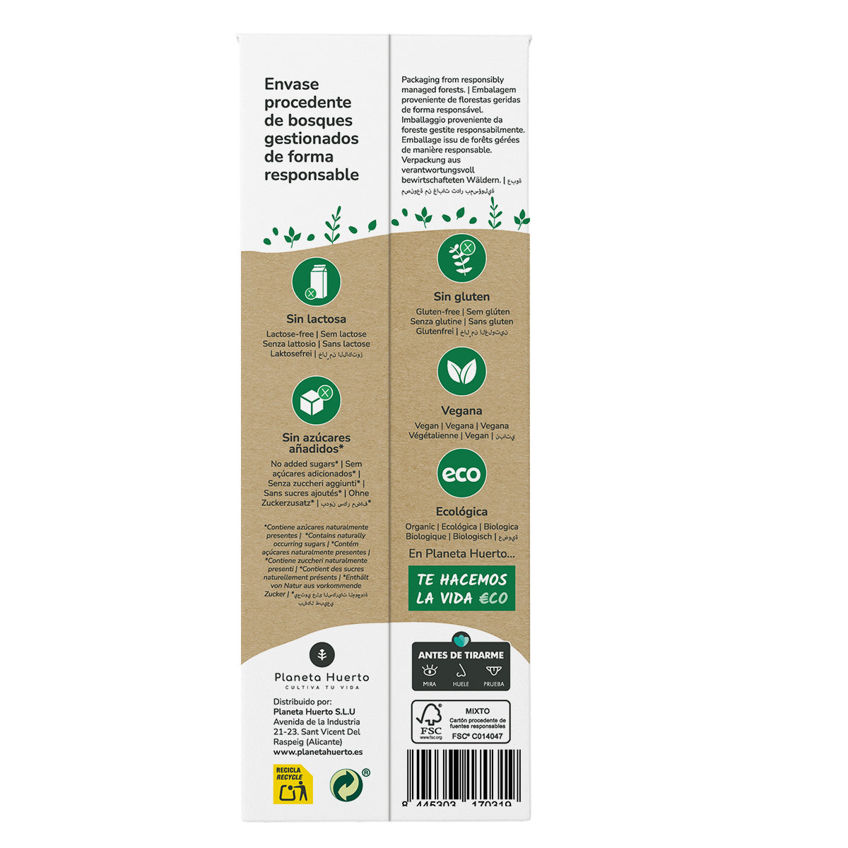 Bebida de Almendra Eco Planeta Huerto 1L