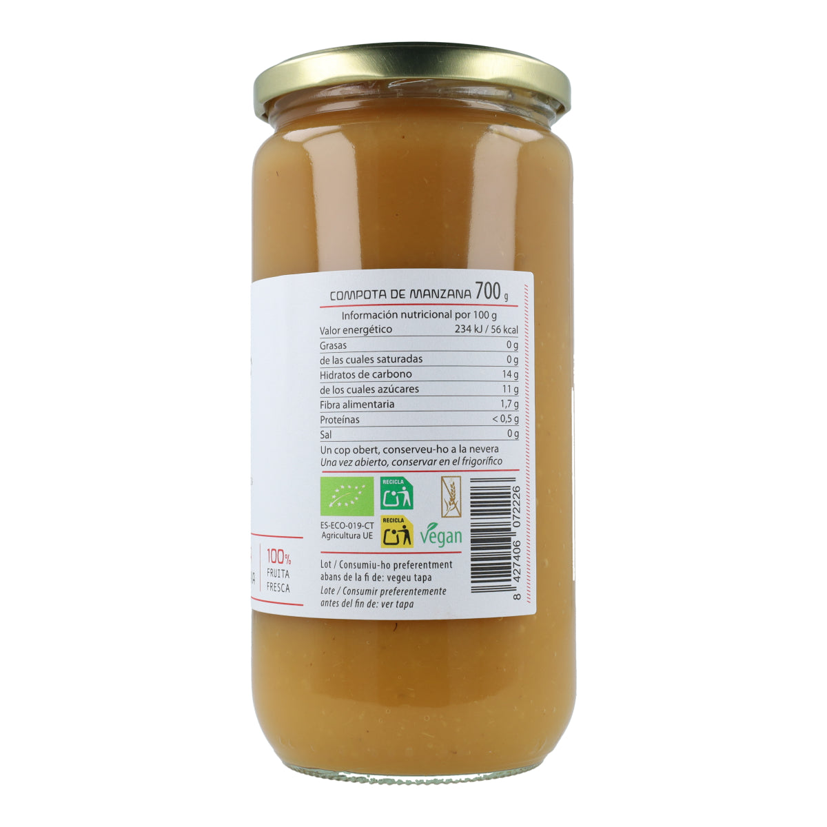 Compote de pommes Eco Cal Valls 700 g