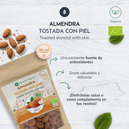 Geroosterde amandelen met schil ECO Planeta Huerto 1 kg