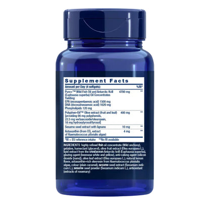 Super Omega-3 EPA/DHA Fish Oil Sesame Lignans & Olive Extract, Life Extension 120 perlas