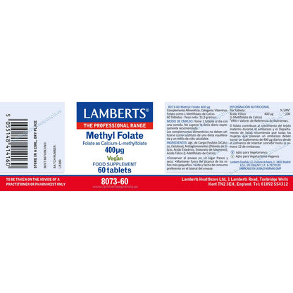Méthylfolate 400 µg  Lamberts 60 comprimés
