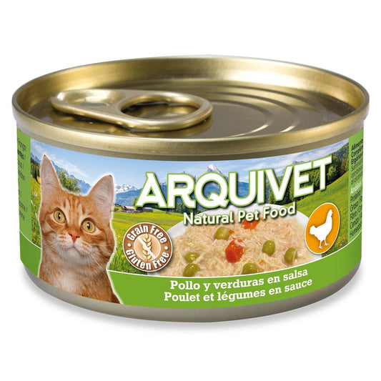 Poulet et légumes en sauce Arquivet 80 g Nourriture humide pour chats