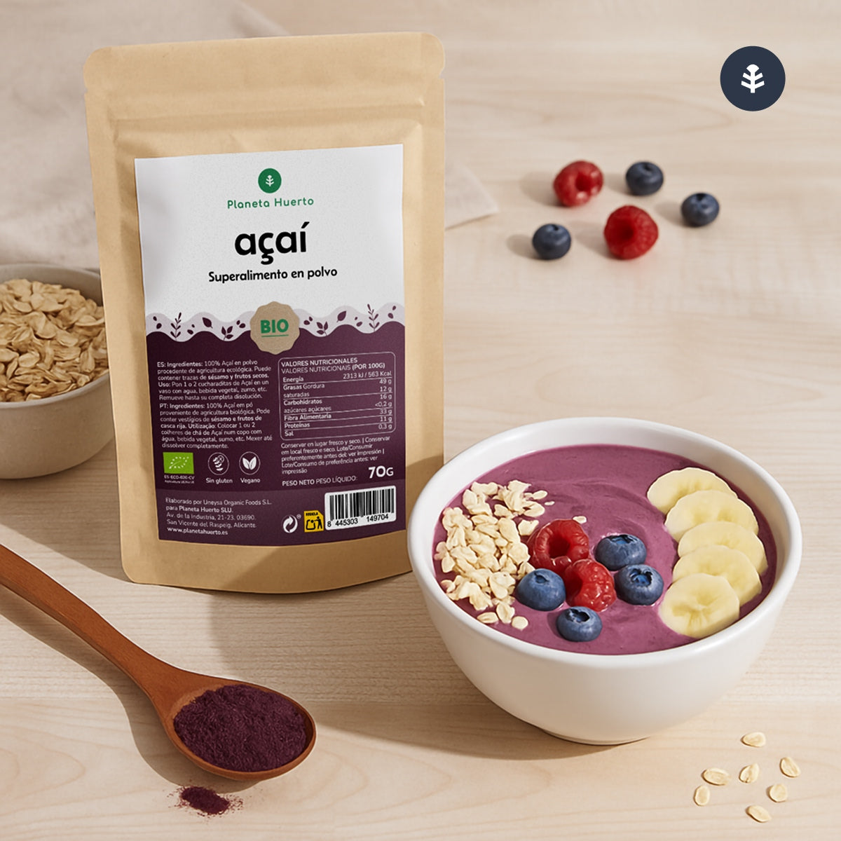 Polvere di Açaí ECO Planeta Huerto 70 gr