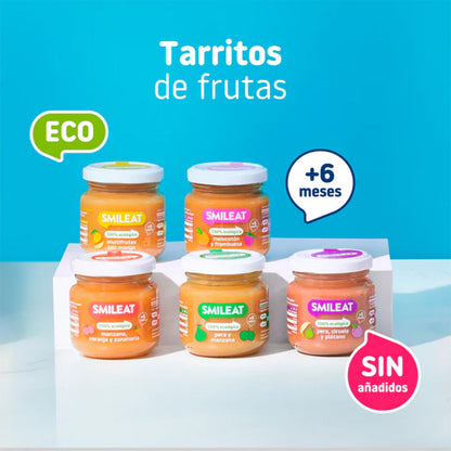 Confezione da 12 vasetti di Pera e mela +6 mesi Smileat, 130 g