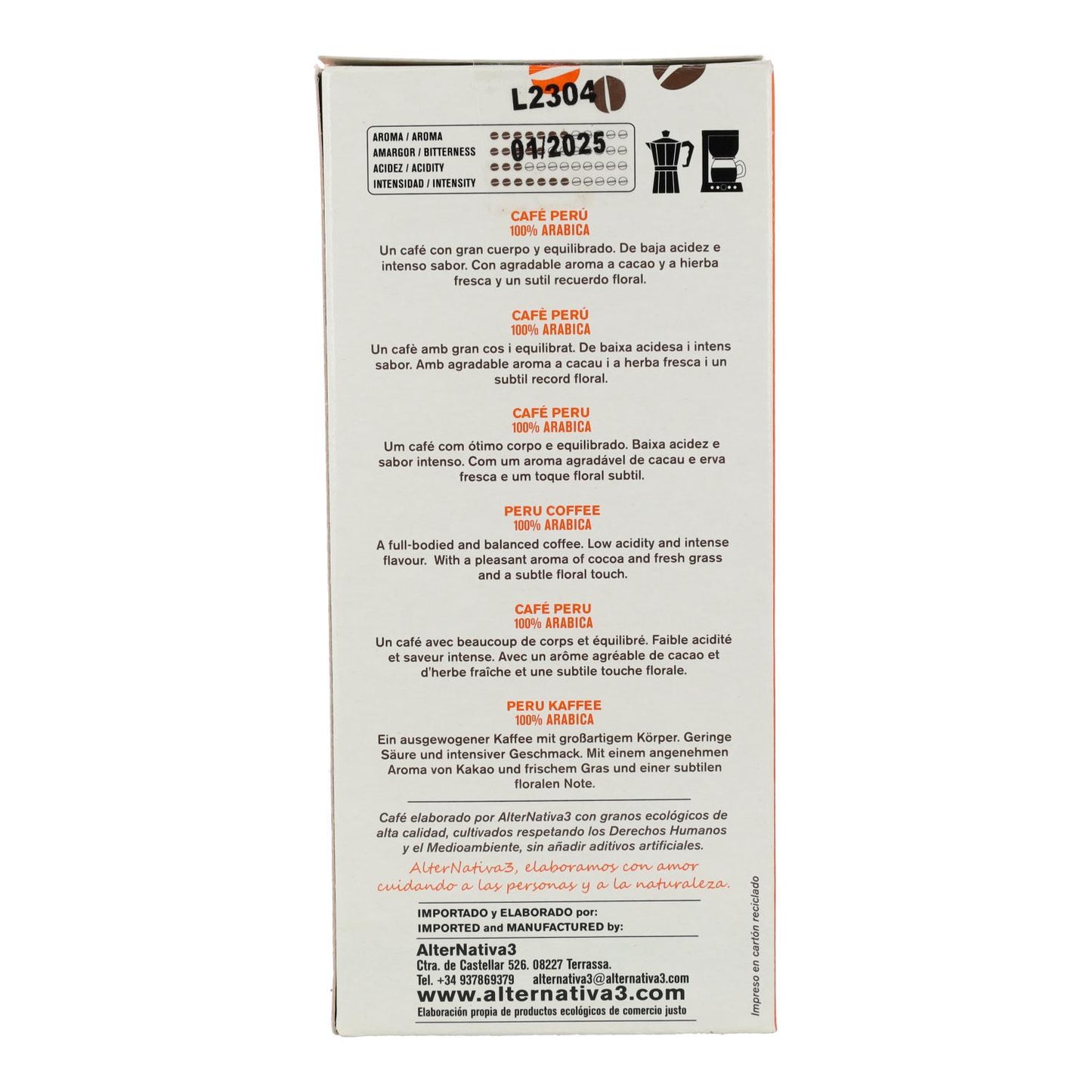 Caffè Peru macinato Alternativa 250 g