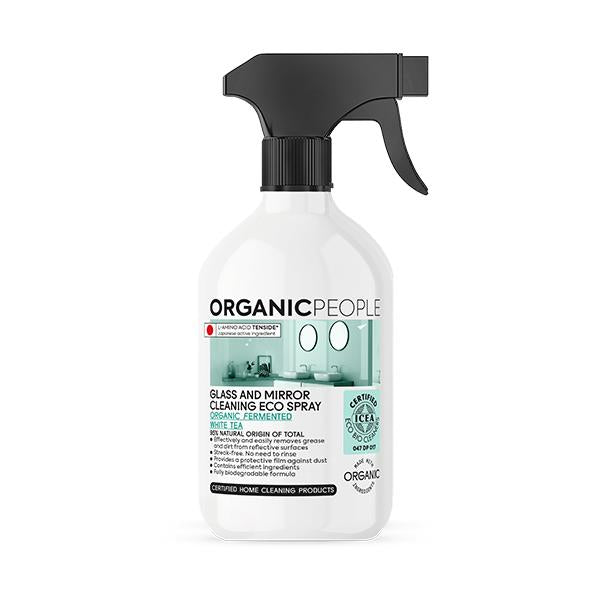 Ökologisches Glasreinigungsspray – Bio-fermentierter weißer Tee Organic People 500 ml
