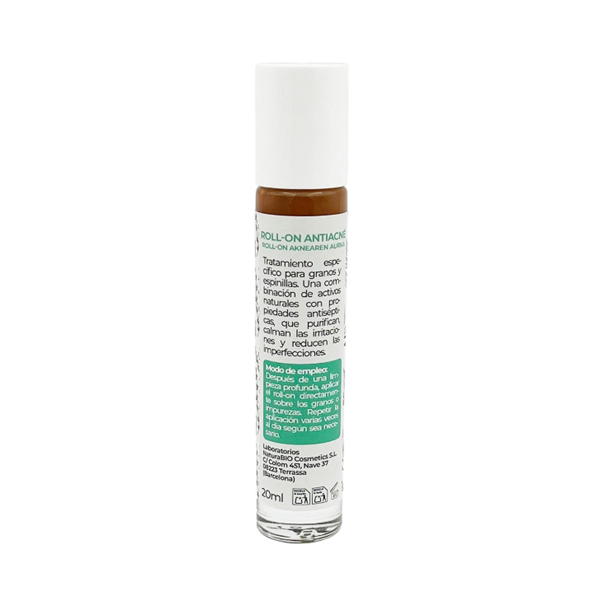 Roll-on przeciwtrądzikowy oczyszczający, drzewo herbaciane i tymianek, NaturaBIO Cosmetics, 20 ml